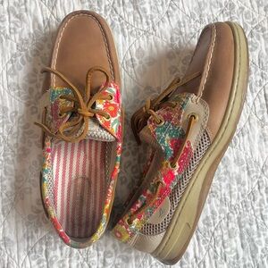 8 Sperry Authentic Original Boat Shoes Leather Loafers Floral
